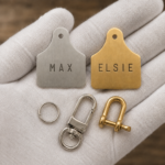 Sheriff's Badge, Cattle Tag, Circle & Vintage Dog Tags — Brass & Silver