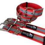 PVC Super Tuff Dog Collars- Red with Reflective Strip