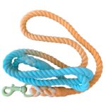 Premium Organic Cotton Dog Lead – Orange and Blue