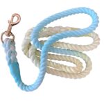 Premium Organic Cotton Dog Lead – Pale Blue and Yellow