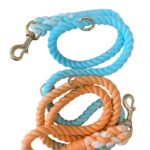 Premium Organic Cotton Dog Lead – Double ended Blue and Orange