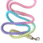 Premium Organic Cotton Dog Lead – Pale Pink, Purple, Yellow and Blue