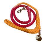 Premium Organic Cotton Dog Lead - Red and Orange- Handwoven
