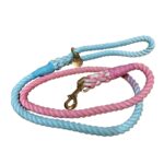 Premium Organic Cotton Dog Lead - Pink and Blue - Handwoven