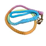 Premium Organic Cotton Dog Lead – Pink, Blue, and Orange