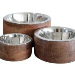 Handcrafted Mango Wood Dog Bowls