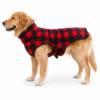 Classic Plaid Fleece Dog Coat — Black & Red